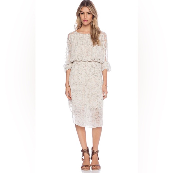 NWT Free People - Charlotte Midi Dress in Alabaster Combo - Picture 4 of 10